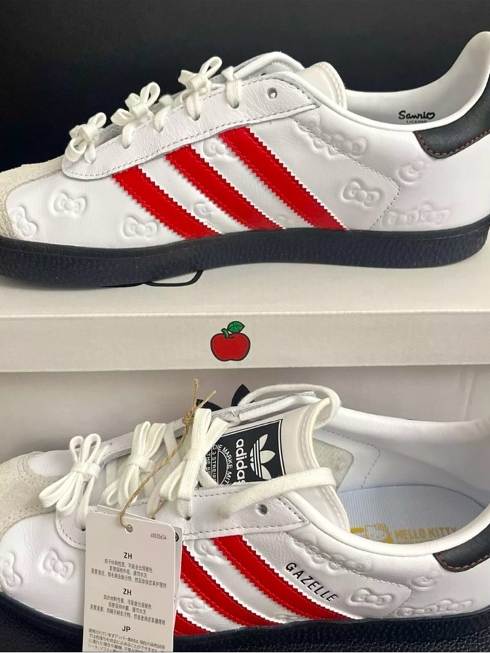 adidas Gazelle White Red Sneakers